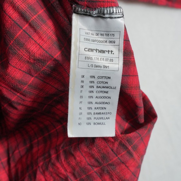 Vintage Carhartt Rugged Outdoor Wear Men's Size‎ Large Plaid Denny Shirt Button - Picture 4 of 8